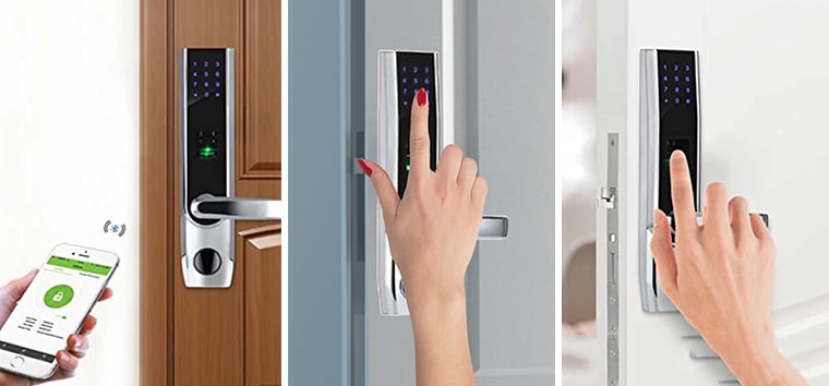 Different ways to unlock a smart lock - Smartphone, PIN code, Fingerprint recognition among many others